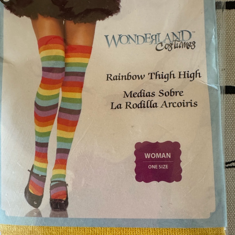 Wonderland Costumes Rainbow Thigh Highs One Size Fits Most